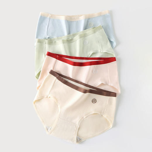 女士弹力棉舒柔棉精梳棉撞色提花花边大红鸿运三角内裤2846/2933/2934/2935/2936/2937/2939/2941 商品图13