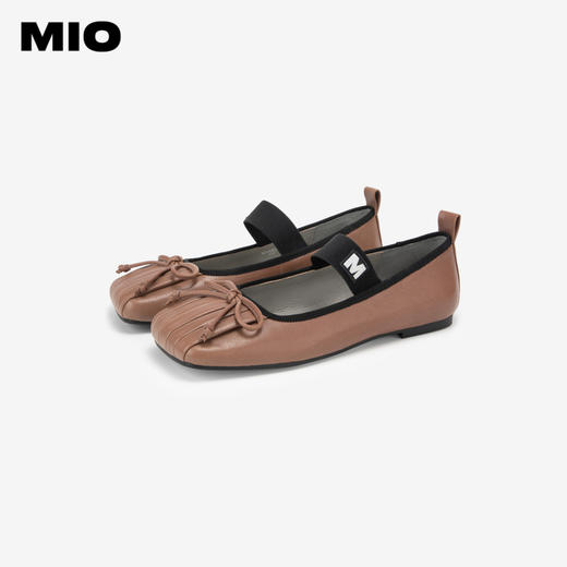 MIO米奥秋季方头平跟通勤单鞋复古芭蕾一字带玛丽珍女鞋M244455606 商品图3