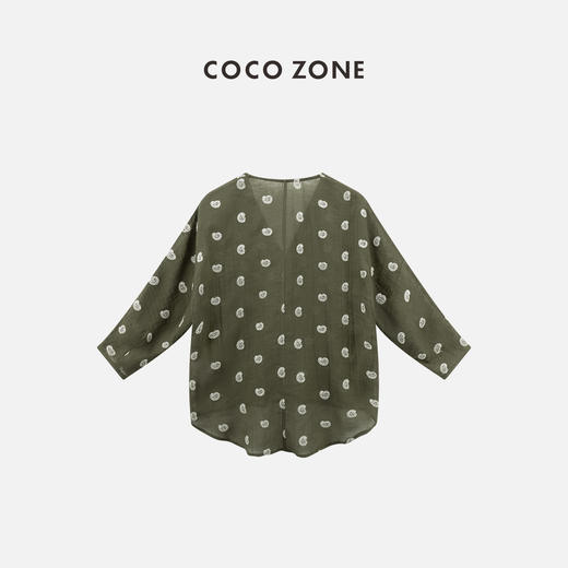 COCO ZONE“阿米里”夏季轻薄V领衬衫气质单排扣长袖百搭休闲上衣CC1B1158 商品图1