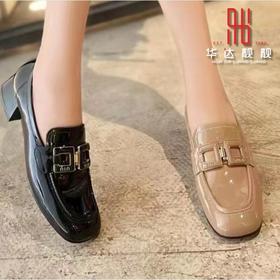 女装新品小圆头粗跟款乐福鞋2249-3299-12