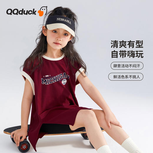 【凉感棉】【120-165】【可可鸭】女童无袖T恤儿童短袖上衣 商品图5