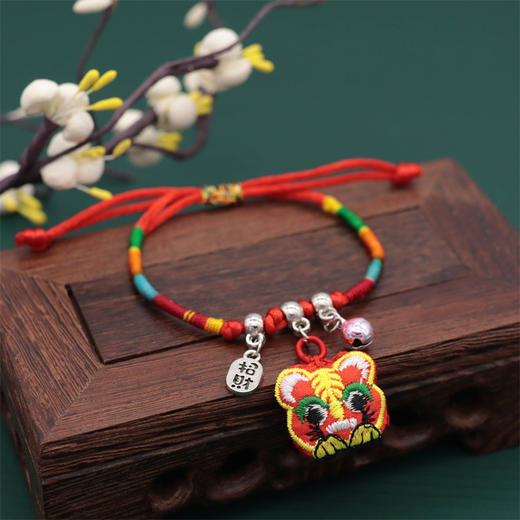 端午节铃铛香包五彩绳手链儿童招财纳福刺绣老虎平安粽子手绳_HLY 商品图5