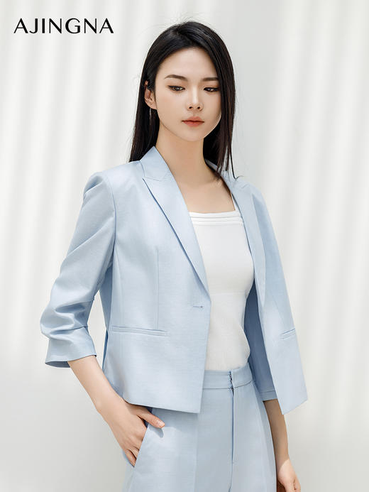 【商场同款】阿菁娜2024夏季新款通勤设计感西服外套A29X108006 商品图4