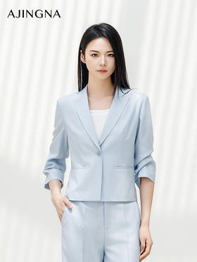 【商场同款】阿菁娜2024夏季新款通勤设计感西服外套A29X108006