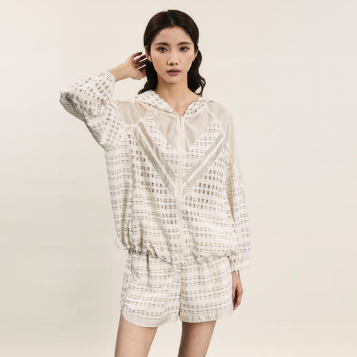 谜底套装女2024年夏季新品时尚休闲感薄外套+阔腿短裤242MTZ0677 商品图1