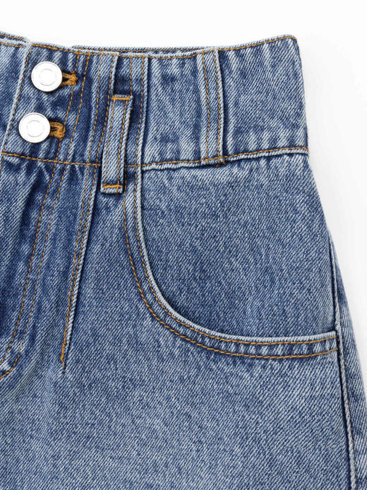 COCO ZONE“花苞牛仔”夏季时尚A字裤门襟两粒扣设计牛仔短裤CC1B0832 商品图4