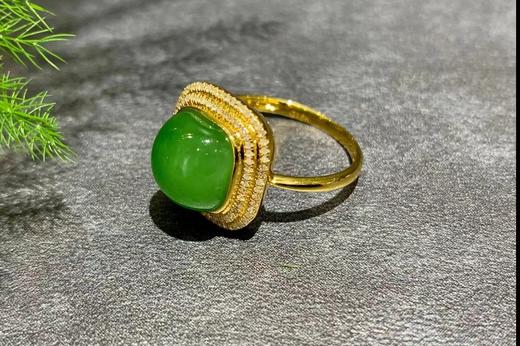 【御珠宫坊】金镶碧玉戒指 商品图7