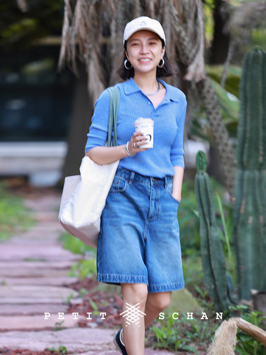 PETIT SCHAN小闪 CLO#502 thin skin 薄肌 超细德国扬子纱绵羊毛薄肌感Polo领针织衫 商品图4