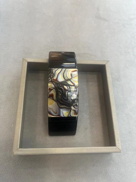 饰范 手工制作8厘米弧形镐玛瑙／黑扣卡 商品图0