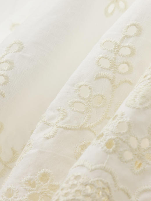 COCO ZONE“吉米”100棉夏季镂空立领衬衫简约单排扣长袖上衣CC1B1099 商品图6