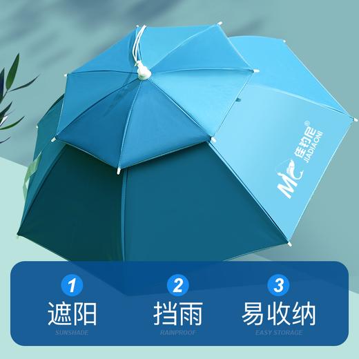 佳钓尼伞帽钓鱼伞防晒防紫外线垂钓双层加厚雨帽头戴式折叠雨伞 商品图1