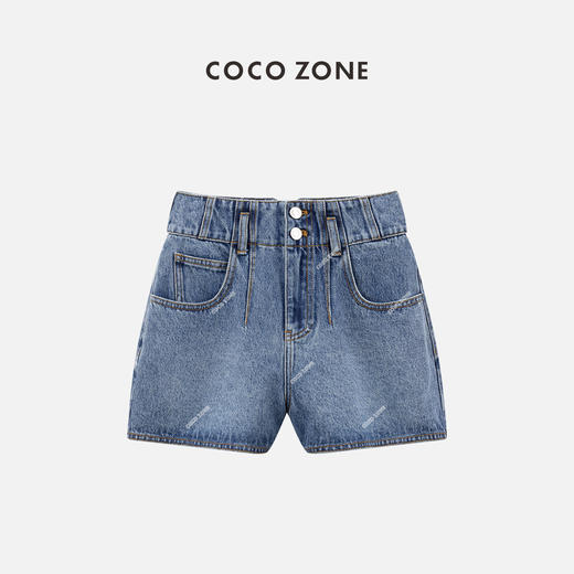 COCO ZONE“花苞牛仔”夏季时尚A字裤门襟两粒扣设计牛仔短裤CC1B0832 商品图0