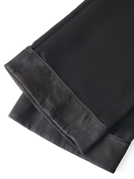 COCO ZONE新中式拼接休闲裤国风松紧腰直筒阔腿裤CC1A0417 商品图5