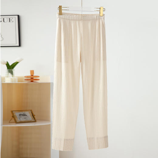 雀说 三宅褶皱时尚新款九分裤大码修身显瘦休闲小脚裤开叉 4ZF-045 商品图5