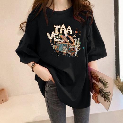 【夏季大码女装】短袖t恤新款 胖妹妹200-300斤宽松显瘦 孕妇上衣女  商品图2