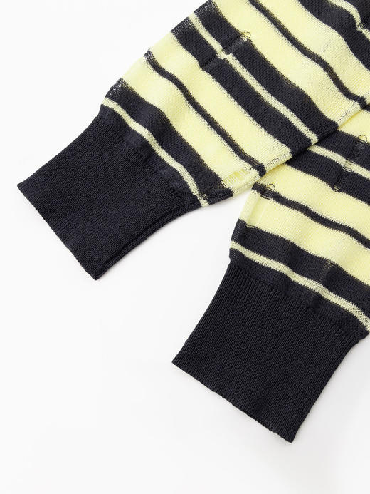 COCO ZONE“阳光罩衫”撞色条纹长袖针织衫简约百搭圆领上衣CC1B0917 商品图6