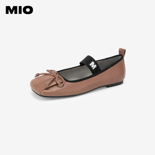MIO米奥秋季方头平跟通勤单鞋复古芭蕾一字带玛丽珍女鞋M244455606 商品图0