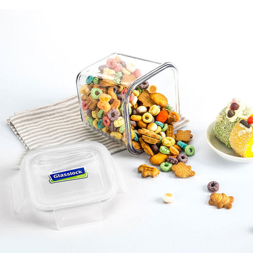 glasslock方形耐热玻璃便当盒保鲜盒900ml白色 商品图2
