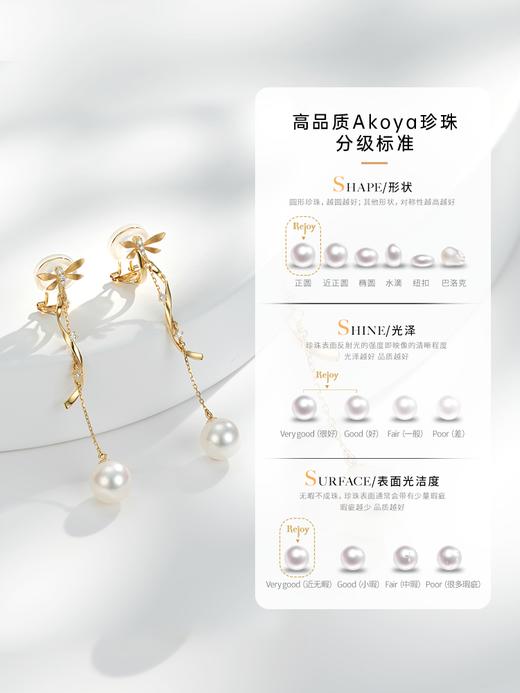 【挚友限定】悦甄  18k金Akoya珍珠钻石耳夹 翩然 商品图4