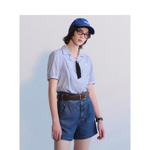 Teenie Weenie小熊字母牛仔短裤女夏季女牛仔裤TTTF242601P 商品图3