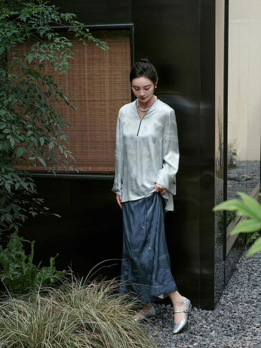 限量款 |STJINGx凯喜雅x故宫 |千里江山景琛流苏半裙(不退不换) 商品图0