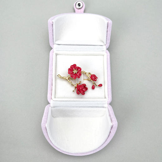五峰红花玉兰胸针 商品图5