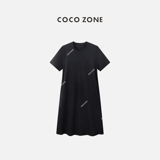 COCO ZONE 【H版型】时尚气质显瘦百搭遮肉宽松小黑裙连衣裙 CC2A0321 商品图0