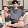 可外穿男士纯棉家居服套装 宽松短袖圆领短裤全棉睡衣家居服 商品缩略图5