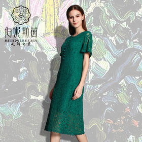 【伯妮斯茵】162S403--绿色连衣裙--橄榄树--《生命之美-梵高的花园》