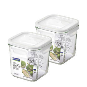 glasslock方形耐热玻璃便当盒保鲜盒900ml白色