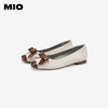 MIO米奥秋季圆头平跟舒适浅口单鞋蝴蝶结复古芭蕾鞋女鞋M244451033 商品缩略图3