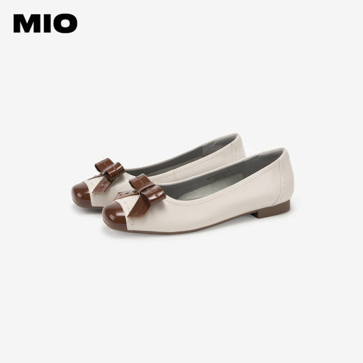 MIO米奥秋季圆头平跟舒适浅口单鞋蝴蝶结复古芭蕾鞋女鞋M244451033 商品图3