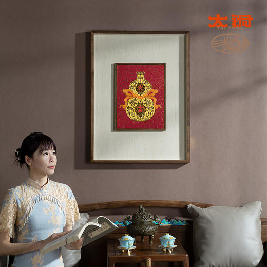 太铜《福禄到家 景泰蓝画（十周年纪念版）》客厅玄关装饰画 商品图4