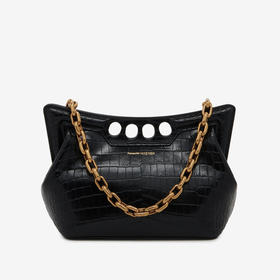 ALEXANDER MCQUEEN 亚历山大.麦昆 女士Peak小号单肩包 黑色 743091 1MCAA 1000