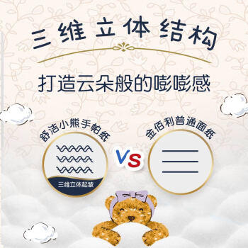 舒洁（Kleenex）小熊印花纸抽3层80抽*16包纸巾卫生纸餐巾纸擦手纸 商品图0