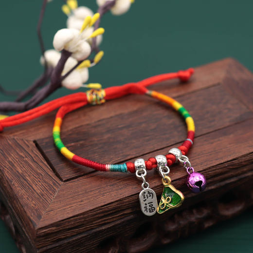 端午节铃铛香包五彩绳手链儿童招财纳福刺绣老虎平安粽子手绳_HLY 商品图11