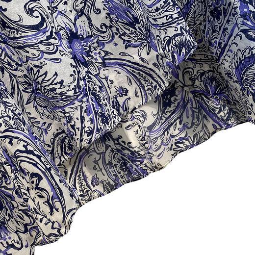 VIVIAN LIU薇薇安刘R2434101夏女装新款真丝印花腰部捏褶连衣裙 商品图4