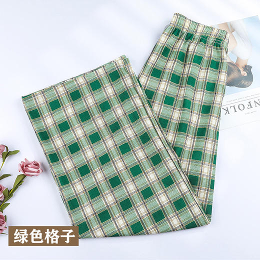 【限时特价！清凉一夏】修饰腿型 格子裤子女夏季薄款宽松直筒显瘦百搭休闲裤高腰垂感新款阔腿裤女 商品图9