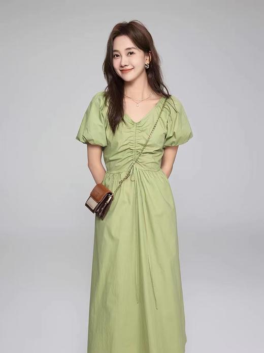 NO 退→样衣清仓（微瑕）！淡绿褶皱款连衣裙—喜出 商品图1