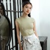 OLrain欧芮儿绿色针织衫女春季2024年新款新中式国风刺绣背心 商品缩略图0