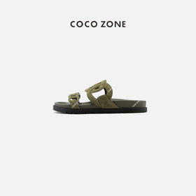 COCO ZONE夏季外穿休闲百搭平底一字拖镂空厚底凉拖鞋CC2B0783