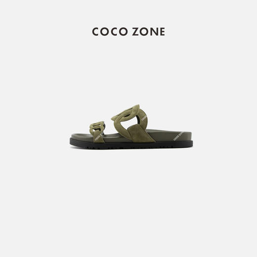 COCO ZONE夏季外穿休闲百搭平底一字拖镂空厚底凉拖鞋CC2B0783 商品图0