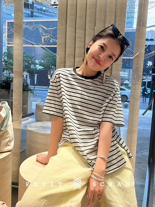 PETIT SCHAN小闪 CLO#484 merit student 三好学生 纯棉色织条纹基础长袖T恤/海魂衫 商品图5