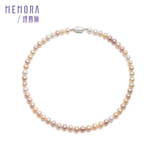 彩色珍珠 淡水珍珠项链女款银S925颈链生日送老婆送妈妈礼物MEMORA诗普琳ZNE03101（线上专供） 商品图1
