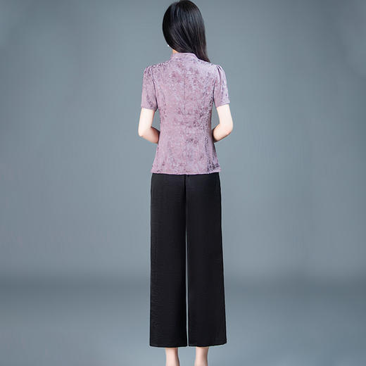 短袖印花小衫，阔腿裤国风两件套QYM-TYH-247259-Y 商品图2