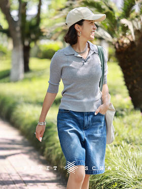 薄肌 超细德国扬子纱绵羊毛薄肌感Polo领针织衫