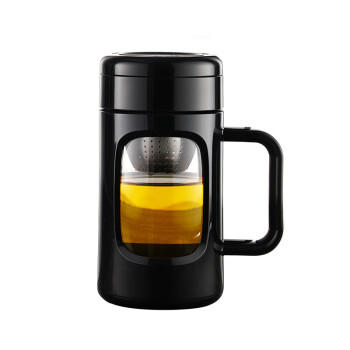 富光玻璃杯男女办公双层大容量水杯带把茶水分离泡茶杯子带茶隔 商品图7