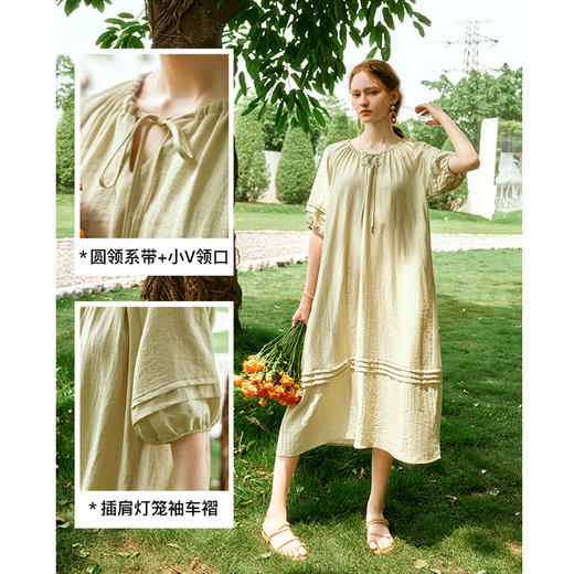 OLrain欧芮儿法式连衣裙女夏季2024年新款时尚松弛感田园风长裙 商品图3