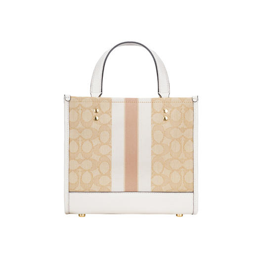 Coach 奥莱款小号女士织物配皮单肩手提托特包 商品图4
