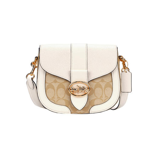 COACH 奥莱款小号女士PVC配皮单肩斜挎包马鞍包 商品图9